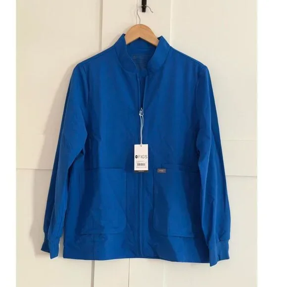 Figs Sebina Scrub Jacket in Royal Blue, Size Large - Picture 6 of 9